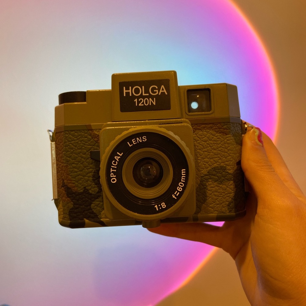 Holga 120N Film Camera in green camo.